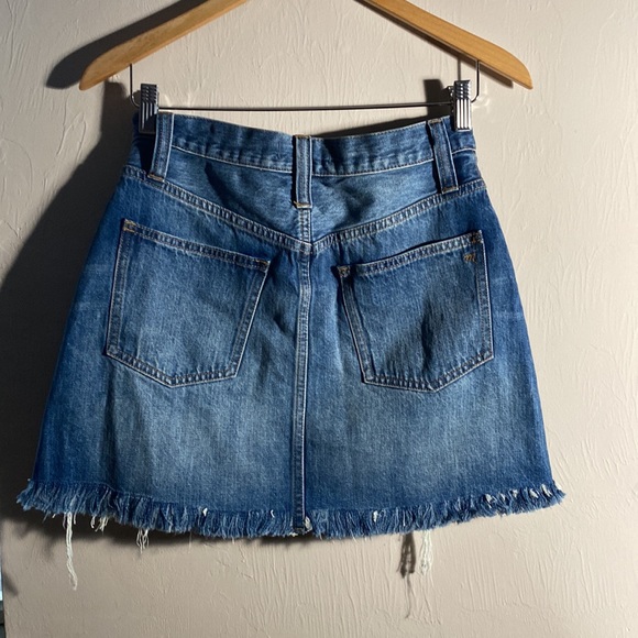 Madewell, Rigid Denim Straight Mini Skirt: Destructed Edition - Picture 4 of 10